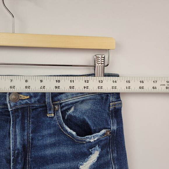 American Eagle Outfitters Wide Leg Crop Jeans Dark Wash Size 6 - Picture 7 of 13